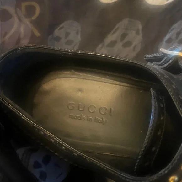 SUNDAY SPECIAL Gucci Queercore Black and Gold Studded Brogues - Picture 2 of 7
